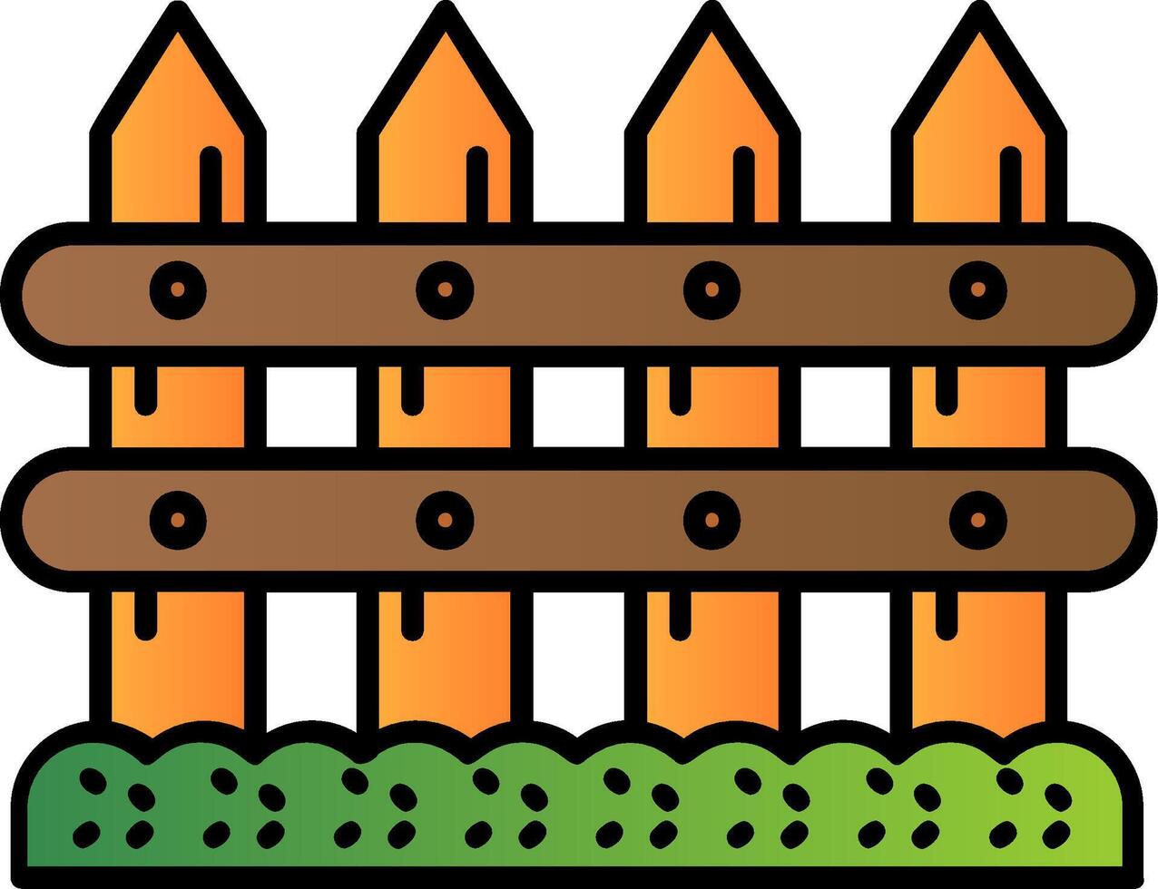 Fence Filled Gradient Icon vector