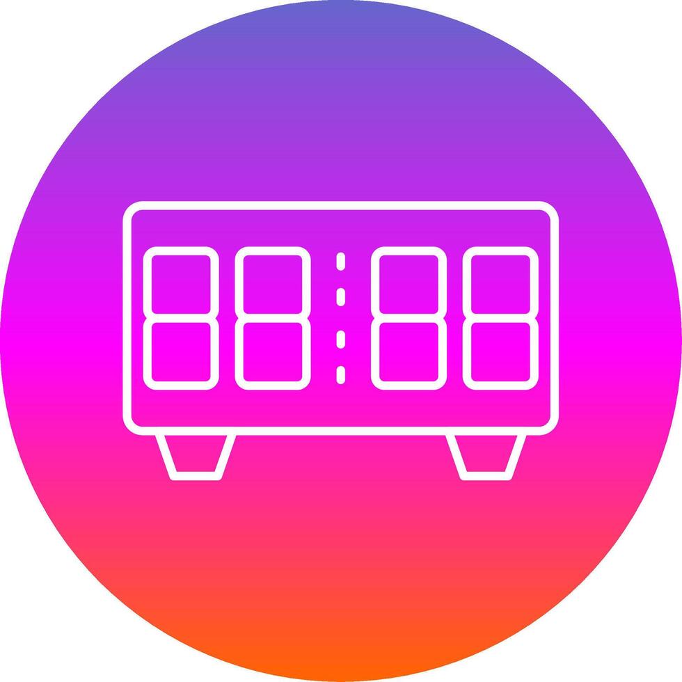 Digital Clock Line Gradient Circle Icon vector