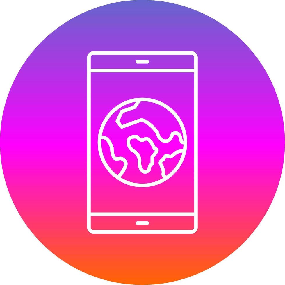 Smartphone Line Gradient Circle Icon vector