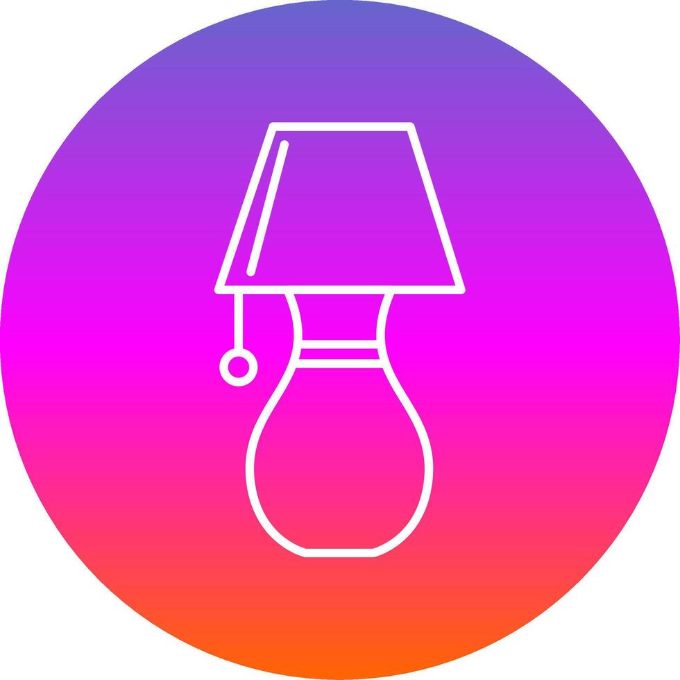 Table Lamp Line Gradient Circle Icon vector