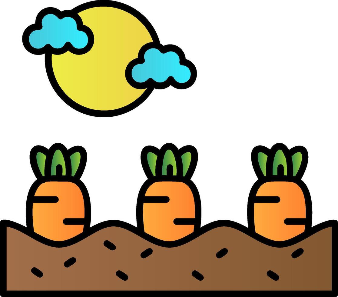 Carrots Filled Gradient Icon vector