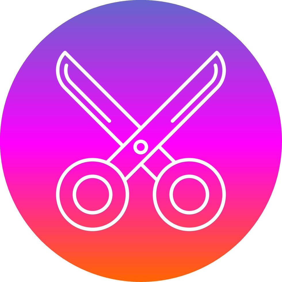 scissor Line Gradient Circle Icon vector