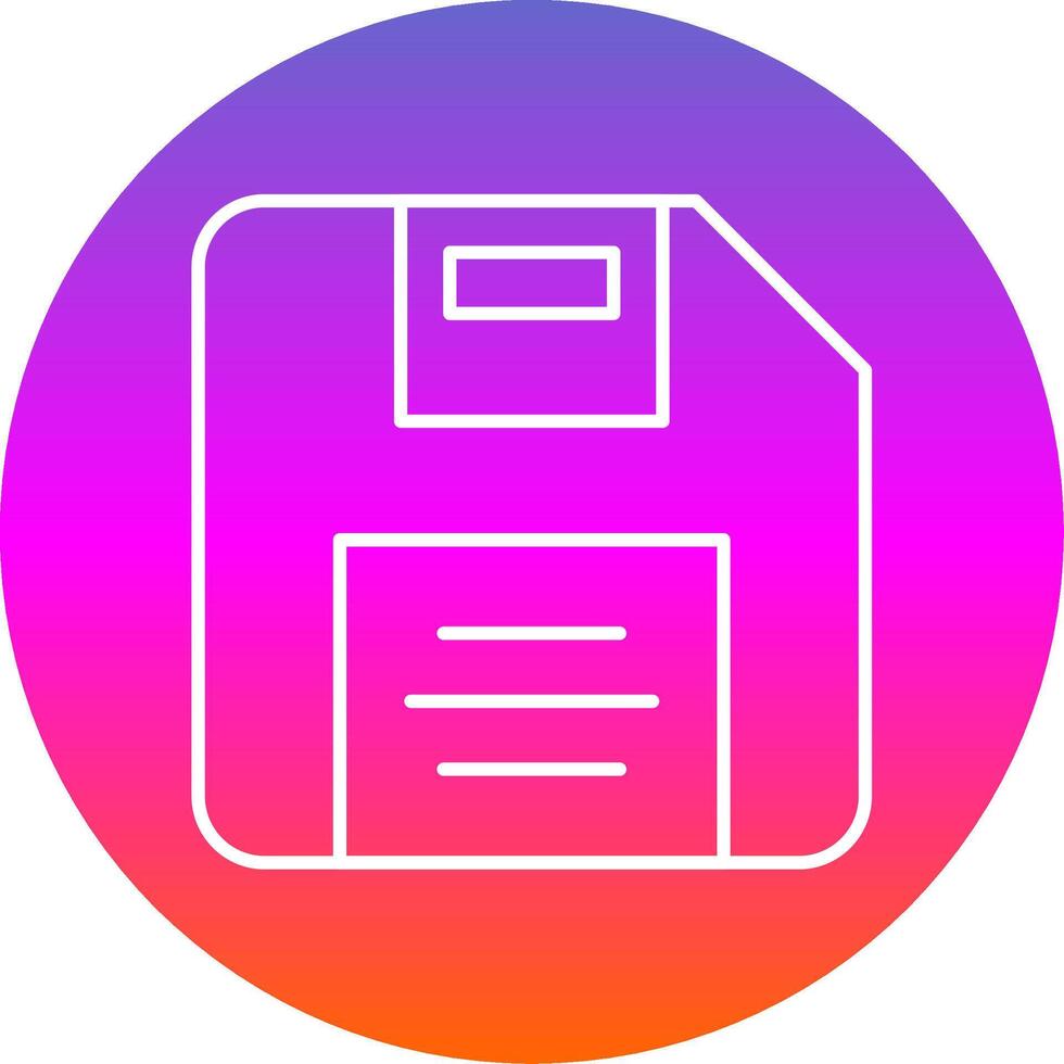 Diskette Line Gradient Circle Icon vector