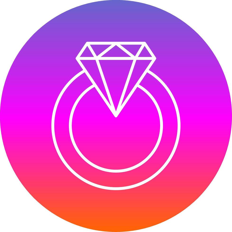 Diamond Ring Line Gradient Circle Icon vector