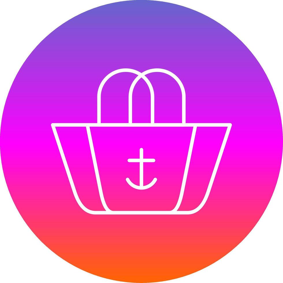 Beach Bag Line Gradient Circle Icon vector