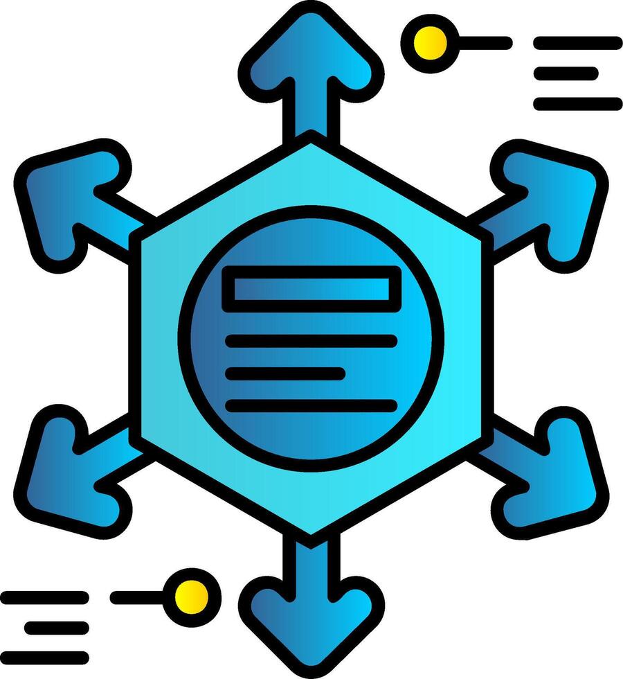 diagrama lleno degradado icono vector