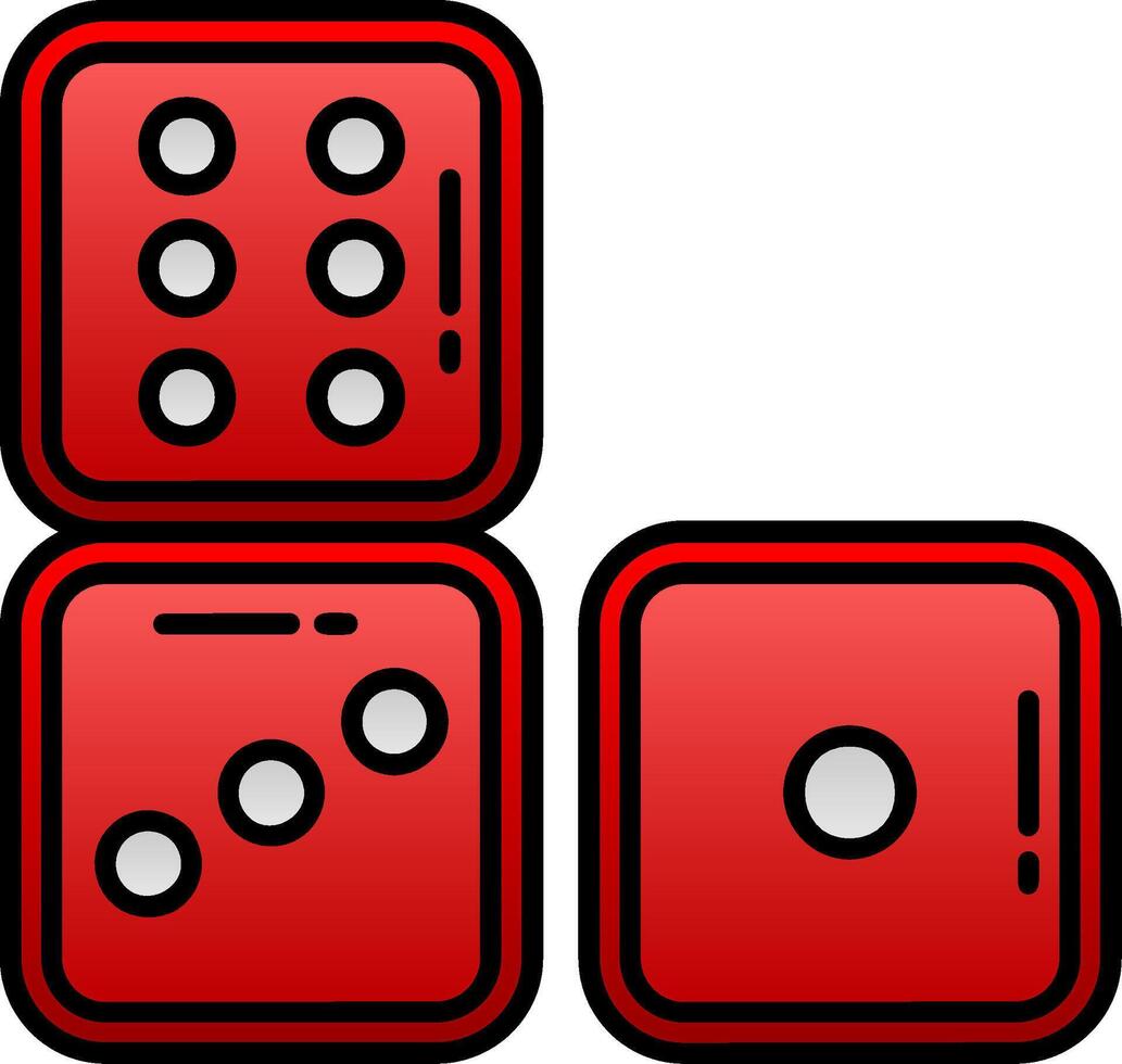 Dices Filled Gradient Icon vector