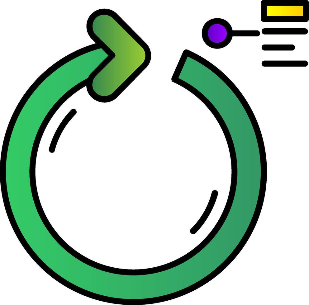 Circular Arrow Filled Gradient Icon vector