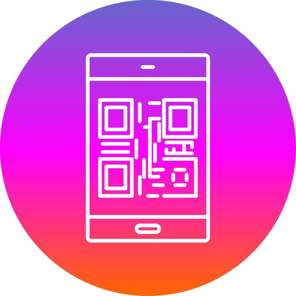 qr código línea degradado circulo icono vector