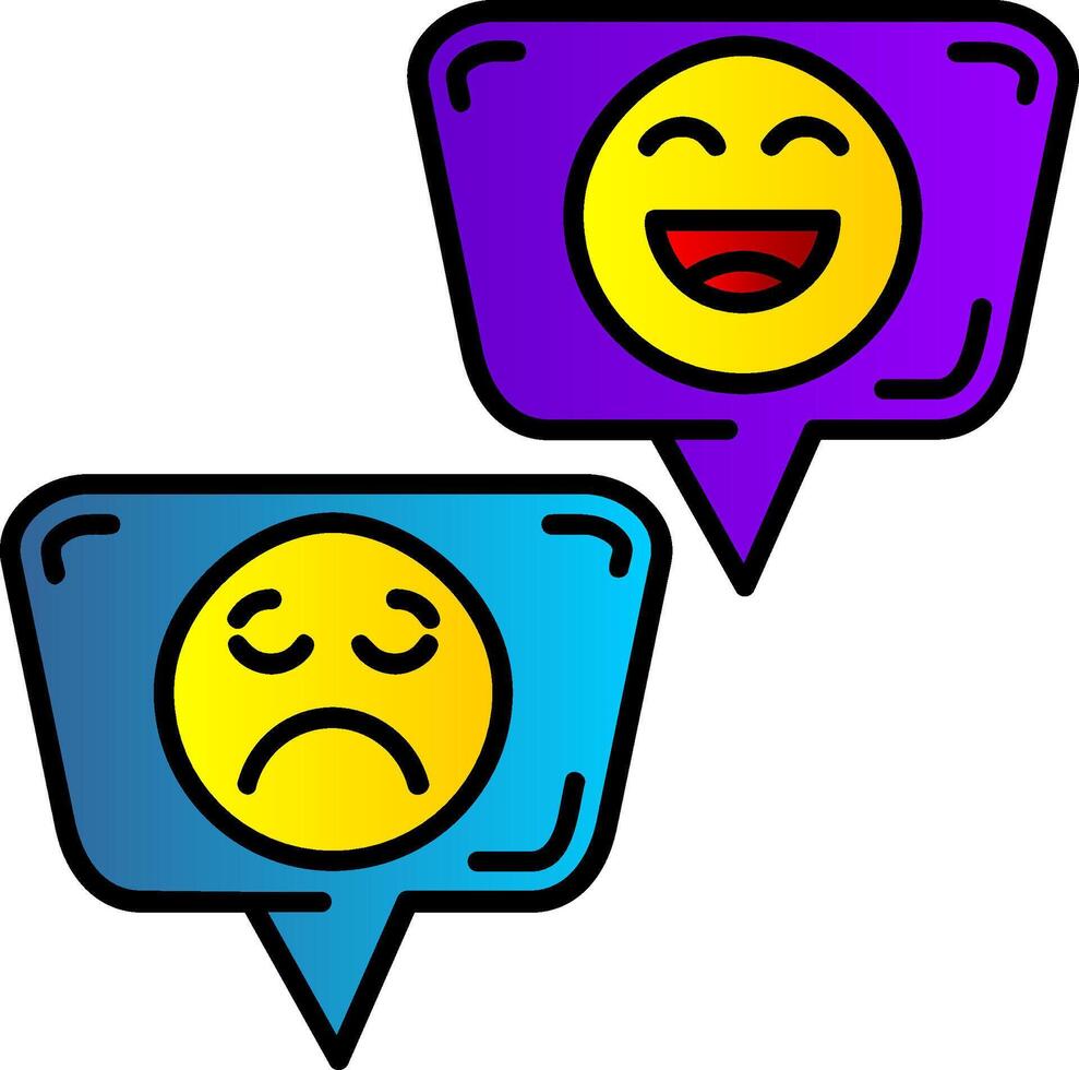 emojis lleno degradado icono vector