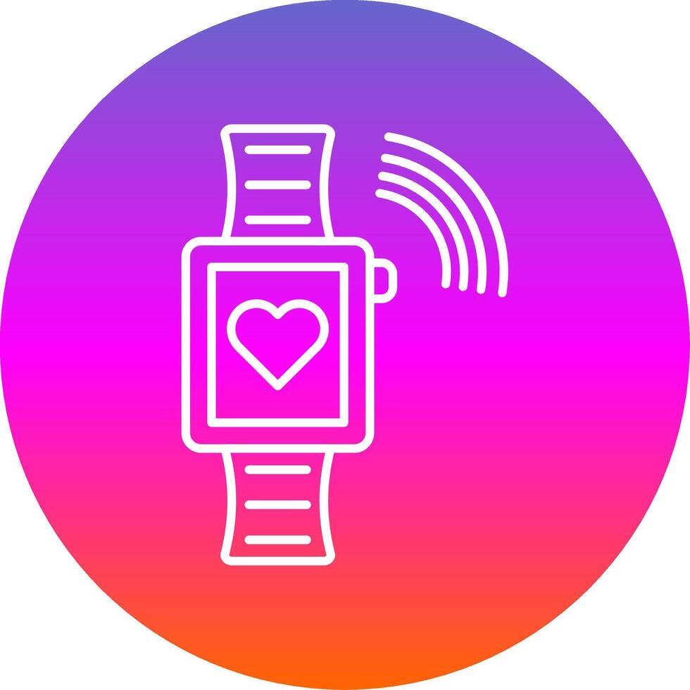 Smartwatch Line Gradient Circle Icon vector