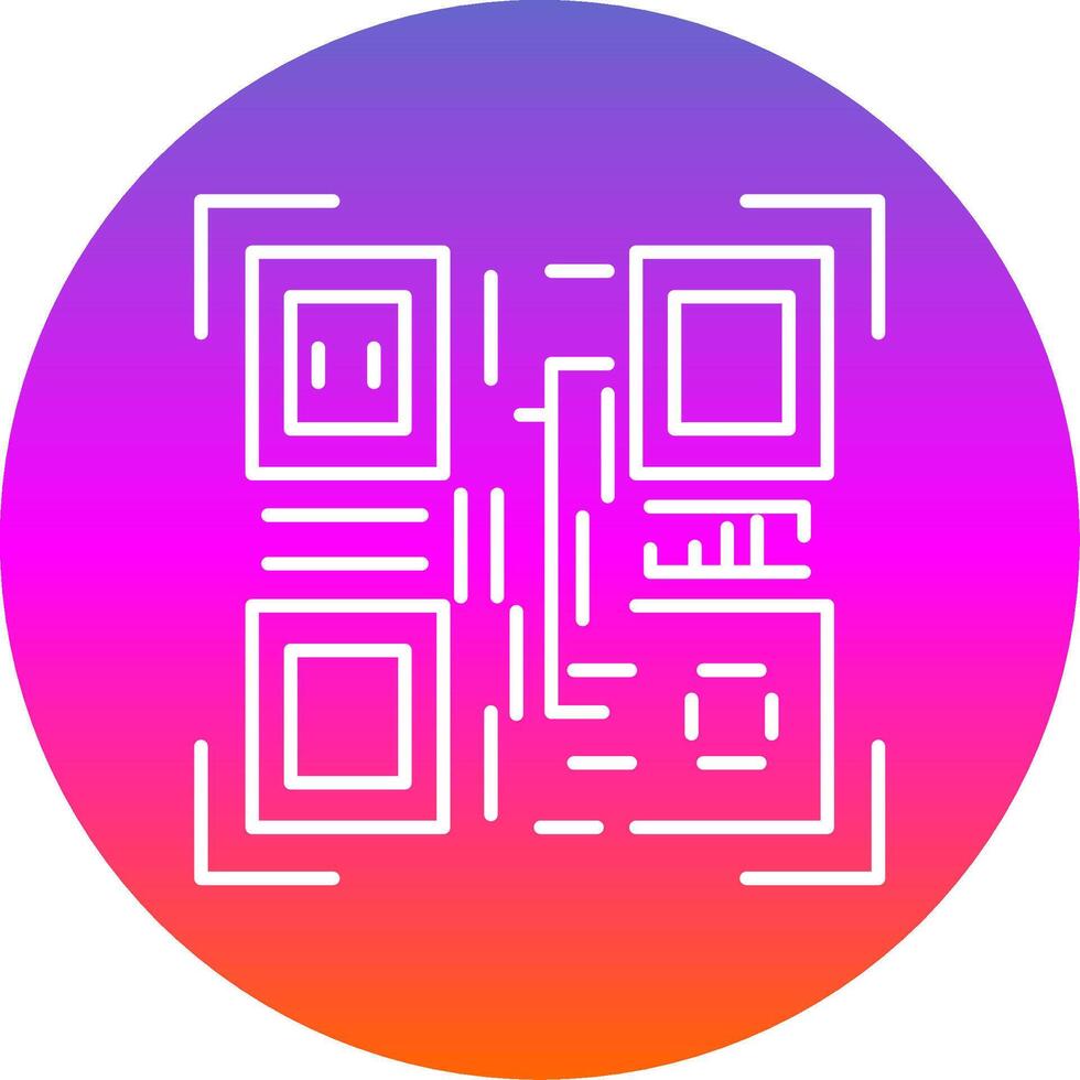 Qr Code Line Gradient Circle Icon vector