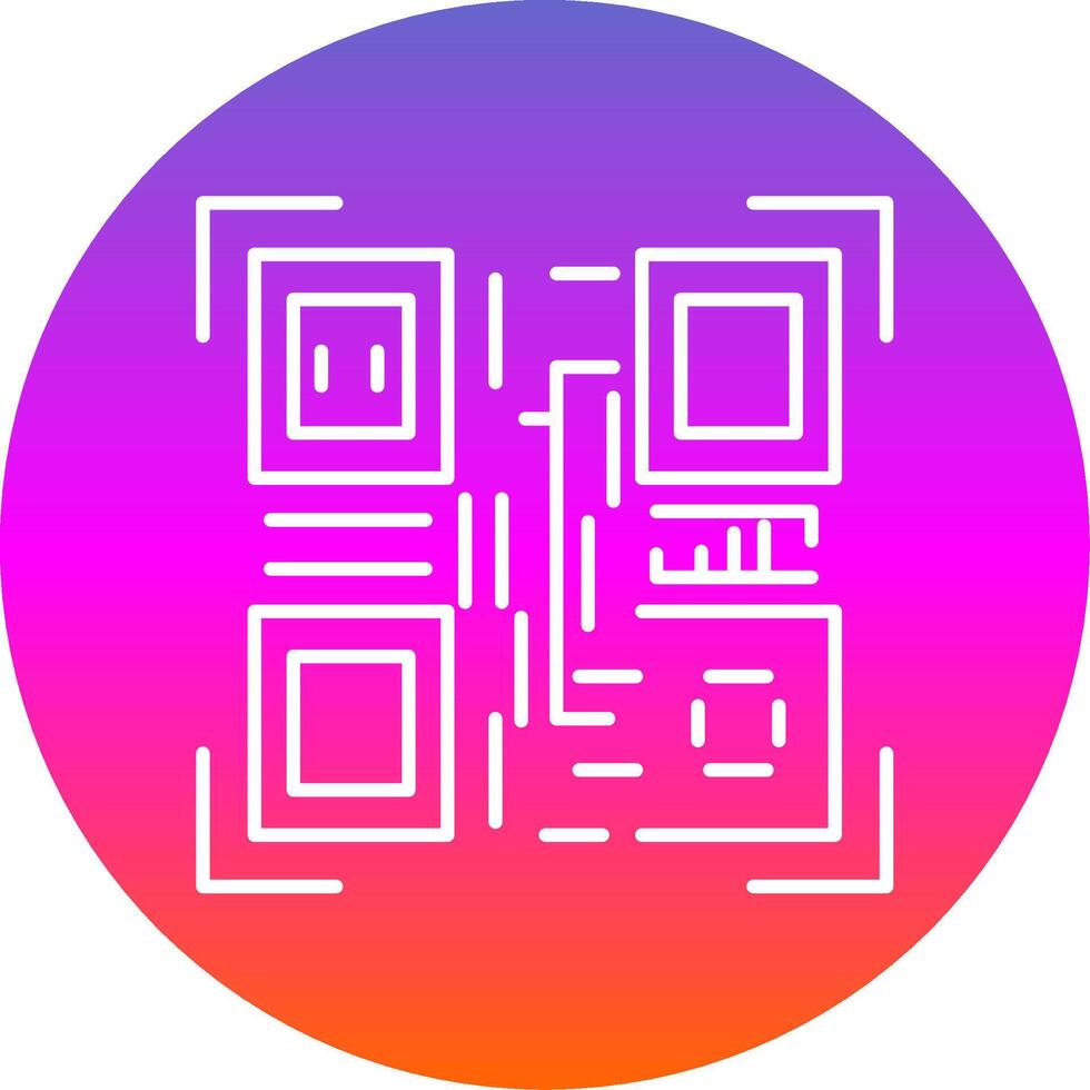 qr código línea degradado circulo icono vector