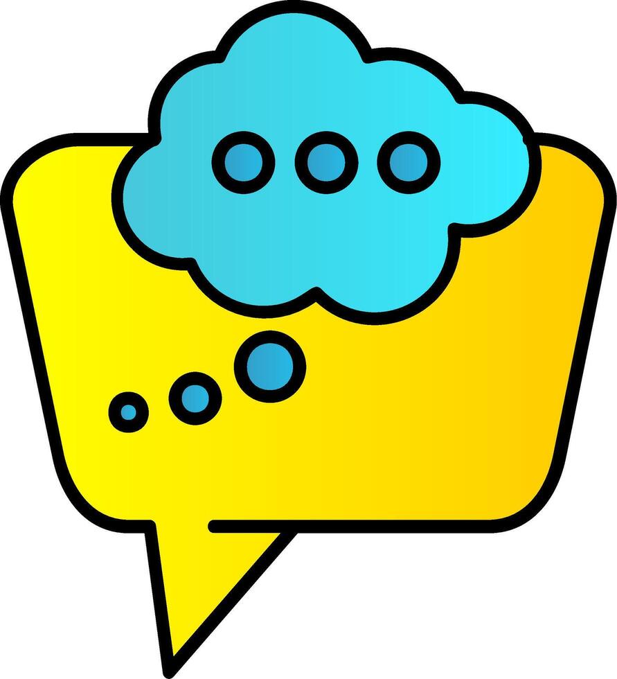 Thinking Filled Gradient Icon vector