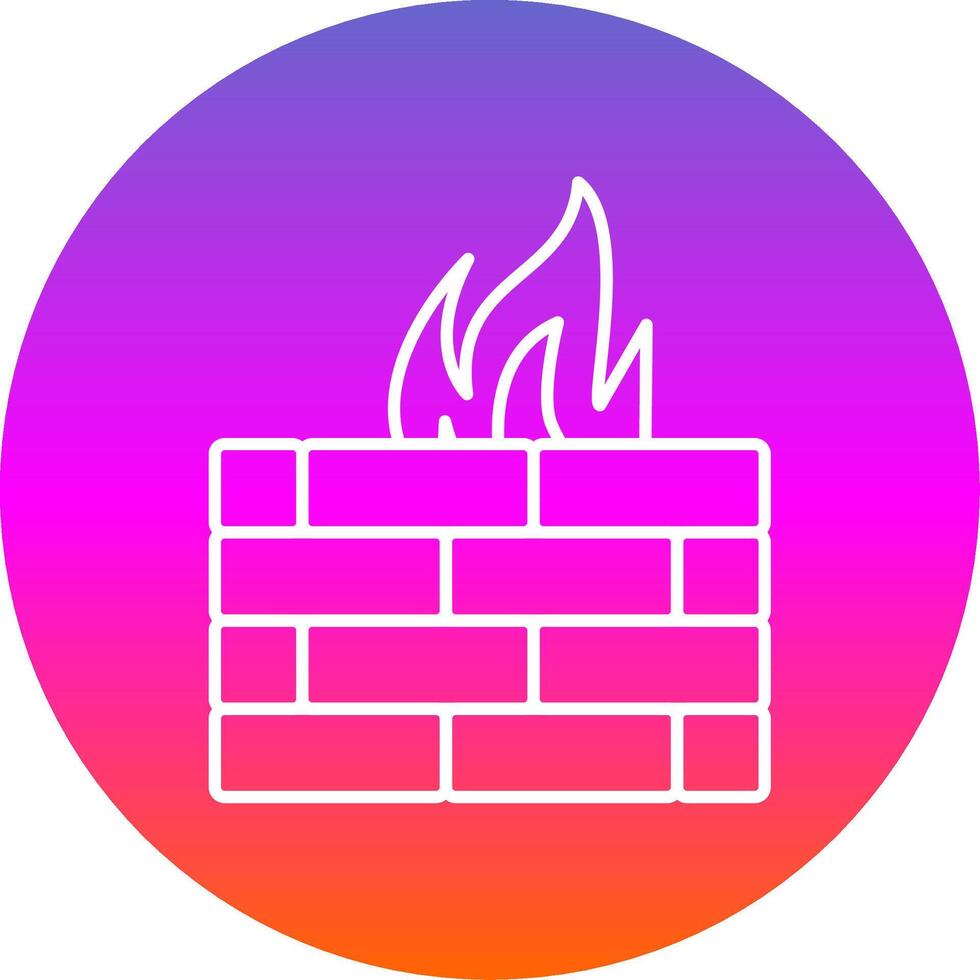 Firewall Line Gradient Circle Icon vector