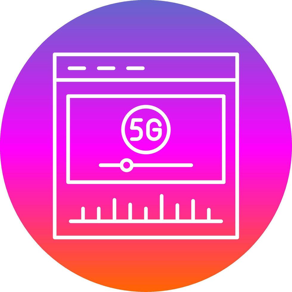 Video Player Line Gradient Circle Icon vector