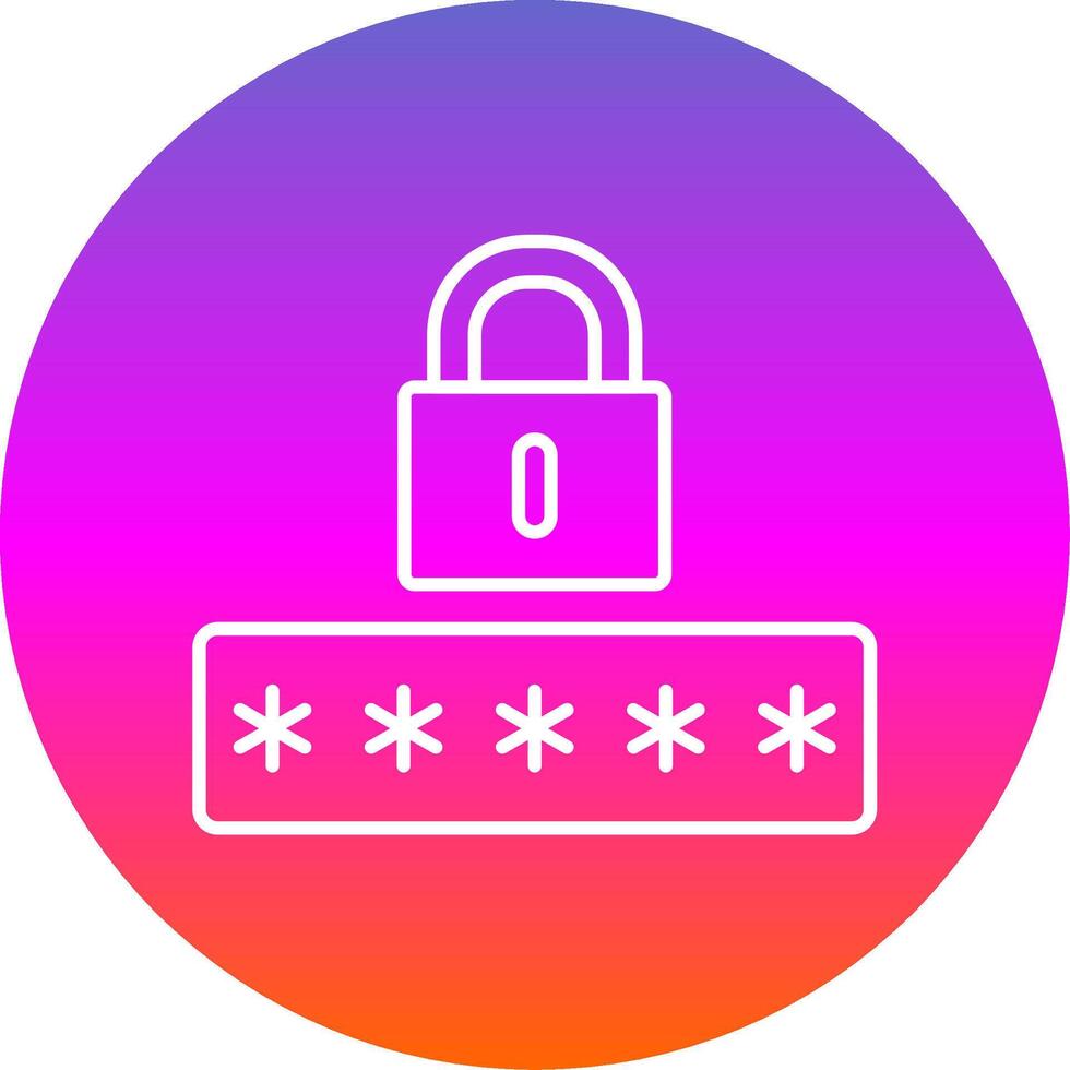 Password Line Gradient Circle Icon vector