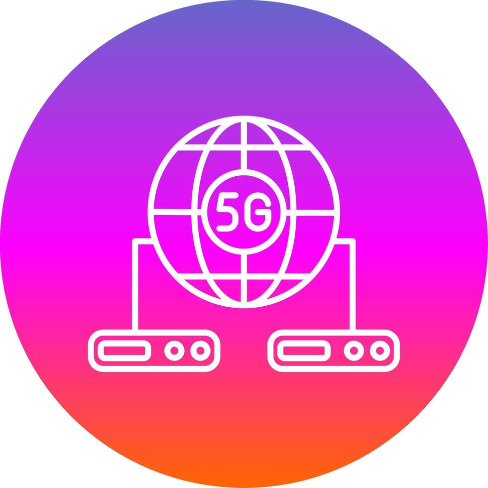Big Data Line Gradient Circle Icon vector