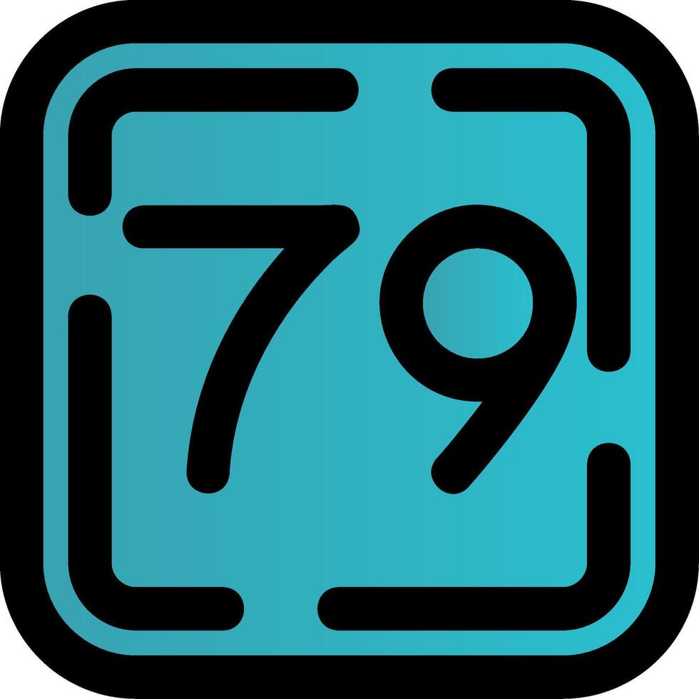 Seventy Nine Filled Gradient Icon vector