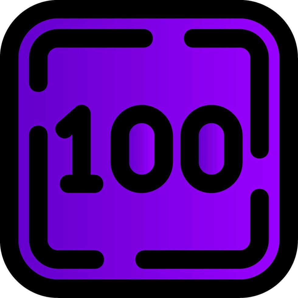 One Hundred Filled Gradient Icon vector