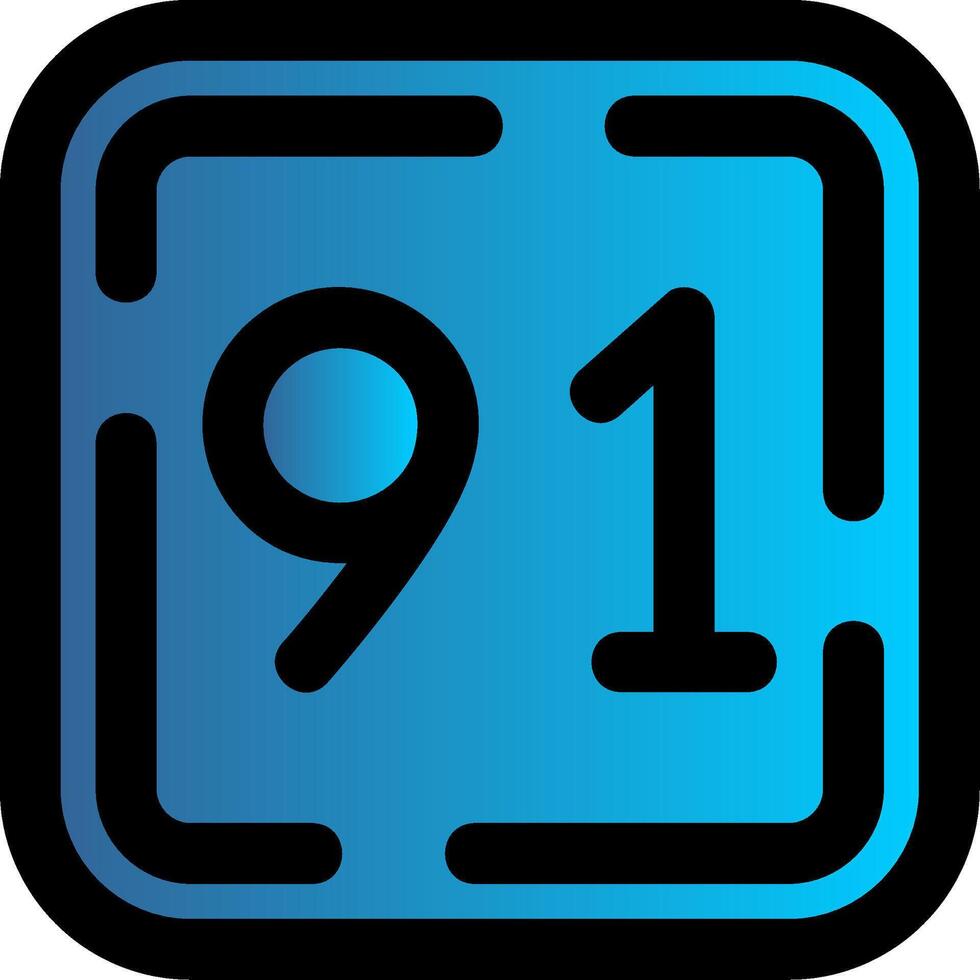 Ninety One Filled Gradient Icon vector
