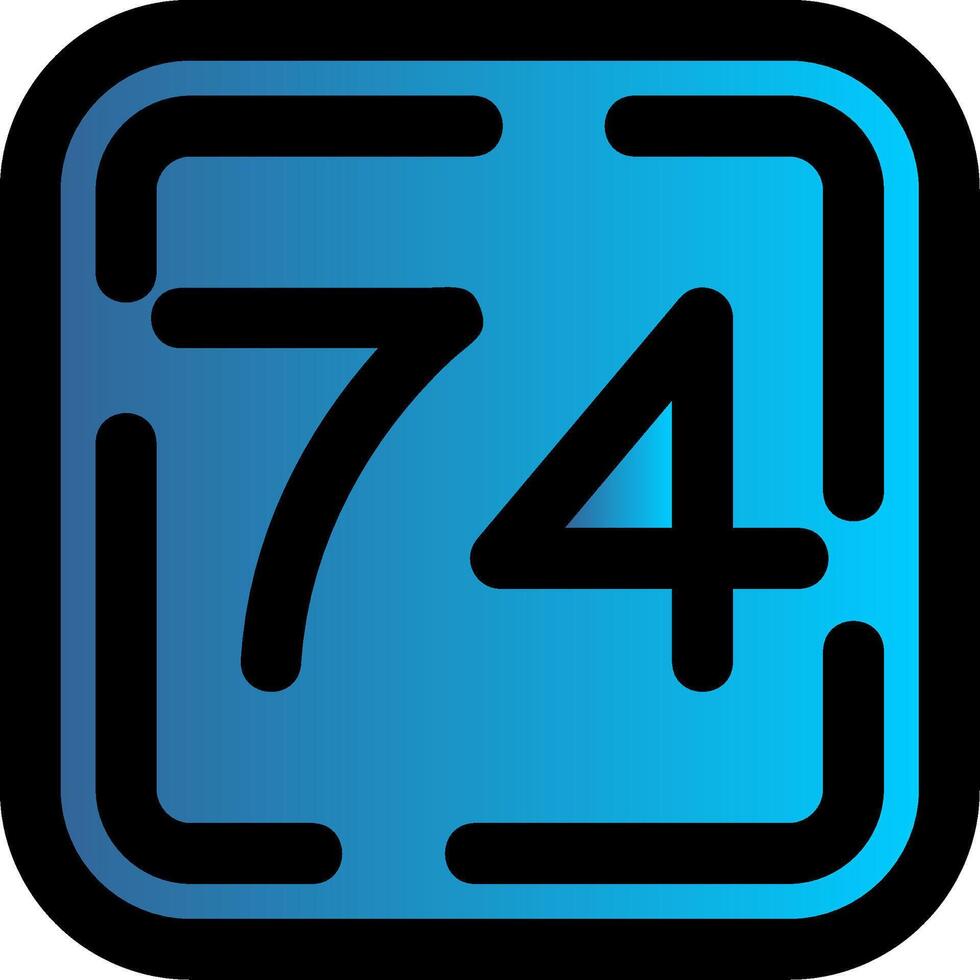 Seventy Four Filled Gradient Icon vector