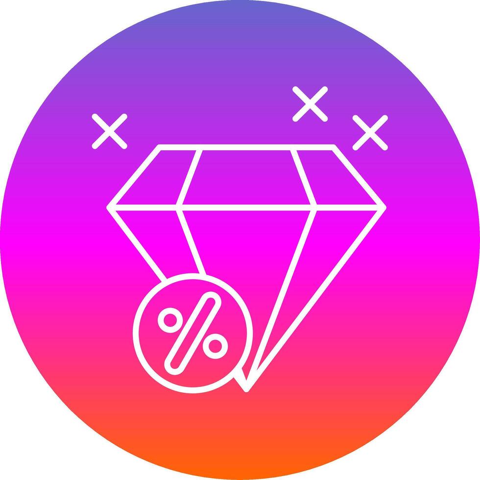 Diamond Line Gradient Circle Icon vector
