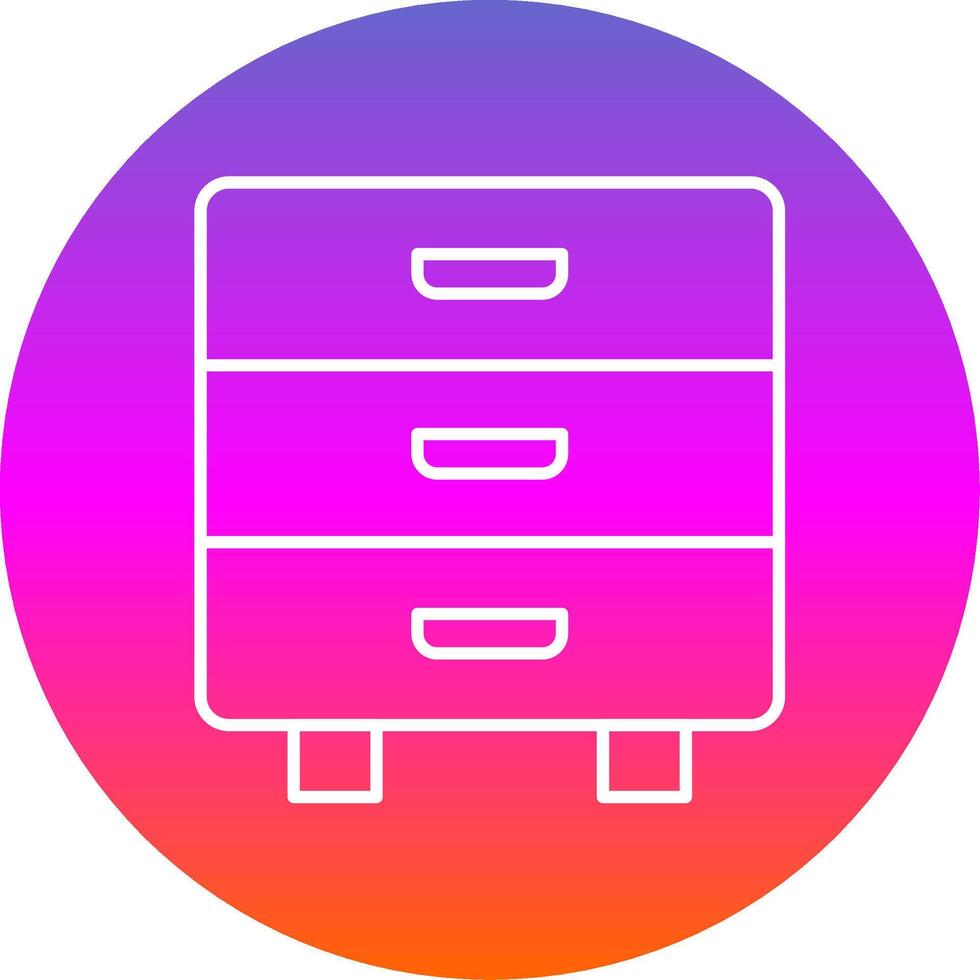 Drawer Line Gradient Circle Icon vector
