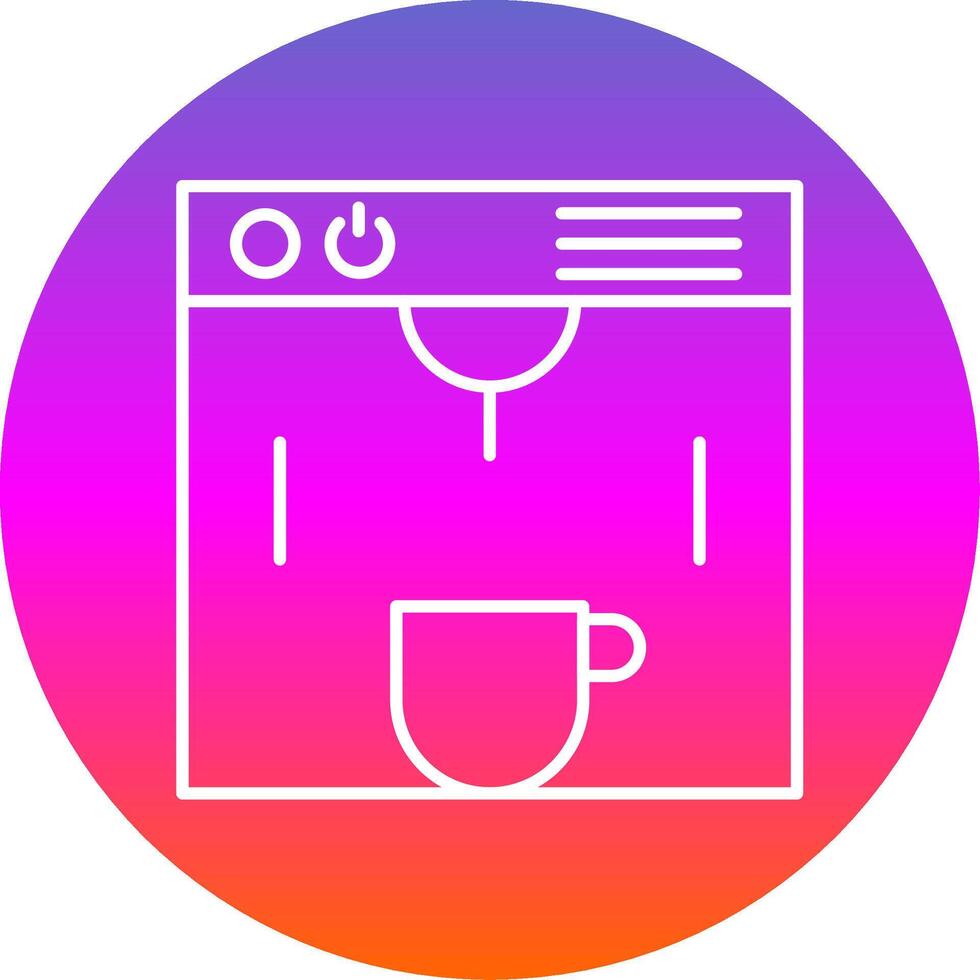 café fabricante línea degradado circulo icono vector