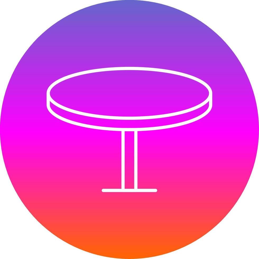 Round Table Line Gradient Circle Icon vector