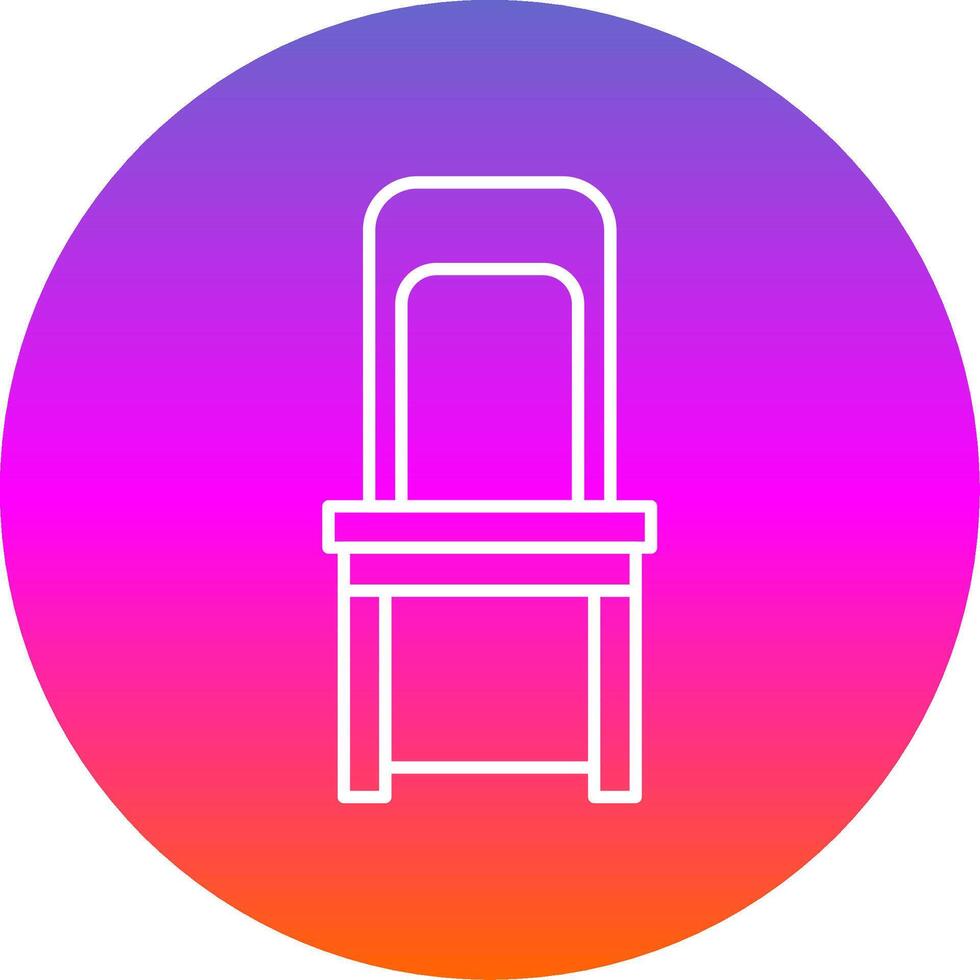 Dining Chair Line Gradient Circle Icon vector