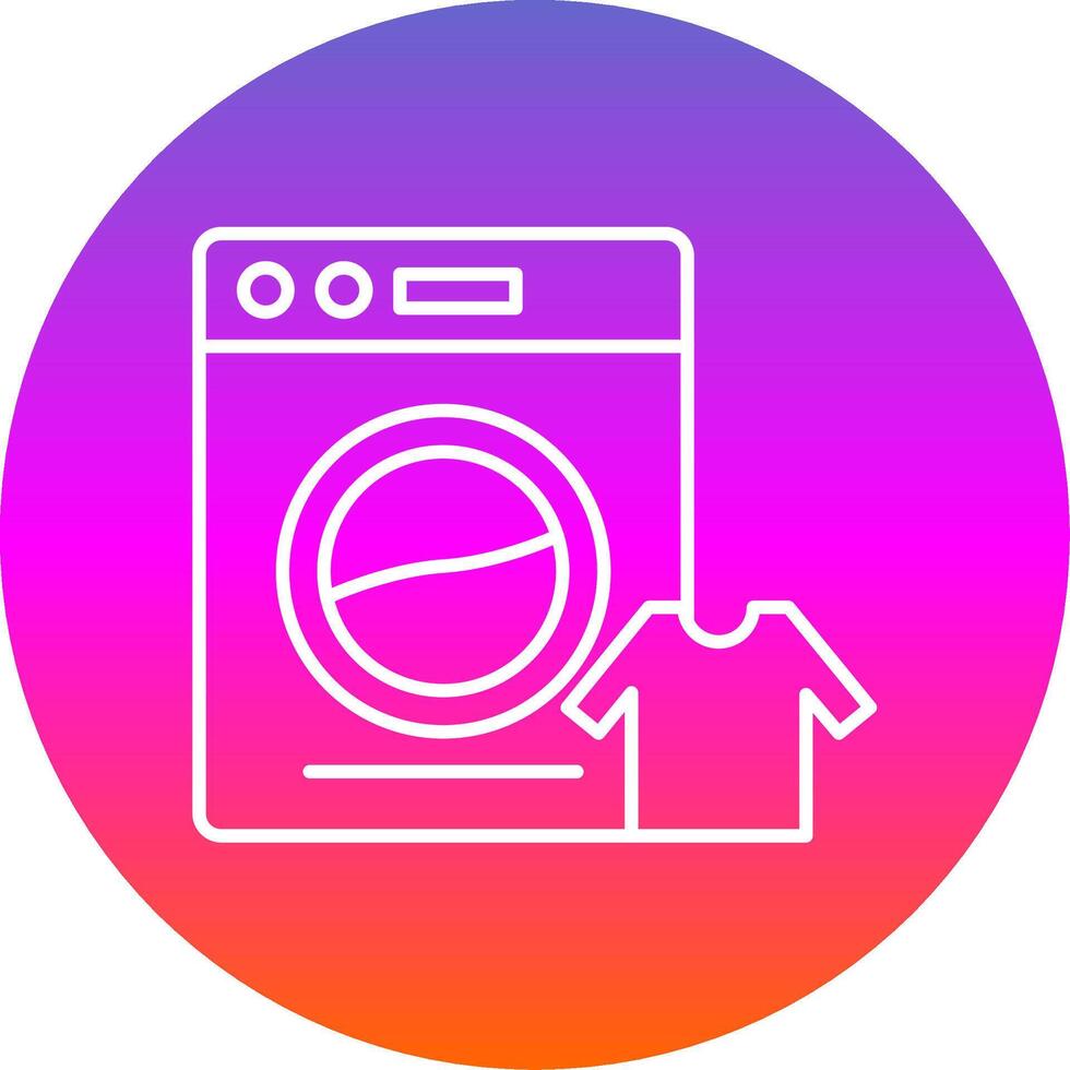Laundry Line Gradient Circle Icon vector