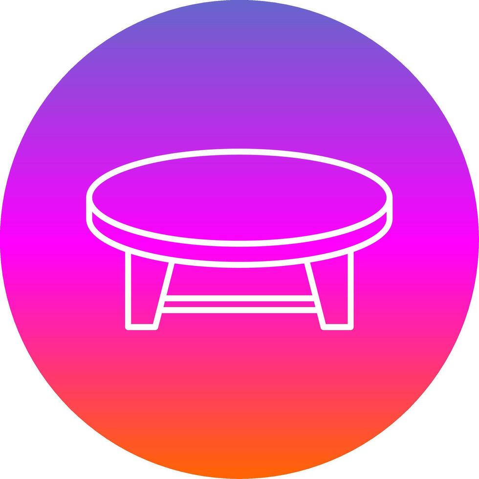 Coffee Table Line Gradient Circle Icon vector
