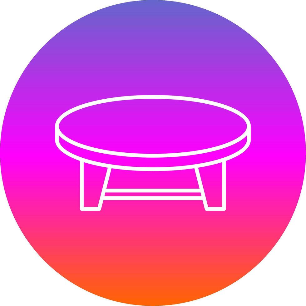 Coffee Table Line Gradient Circle Icon vector