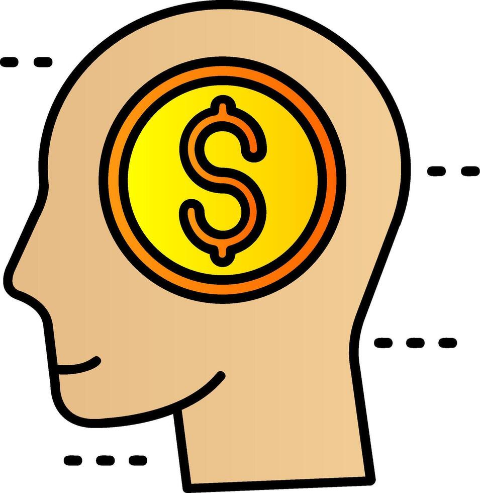 Greed Filled Gradient Icon vector