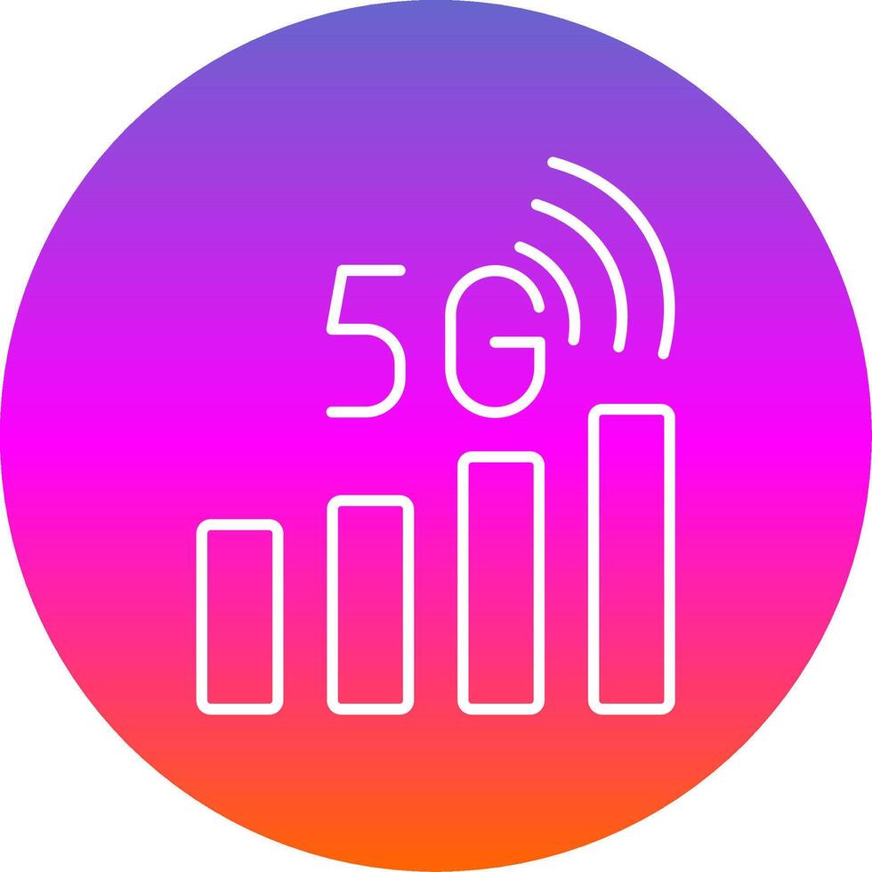 Signal Status Line Gradient Circle Icon vector