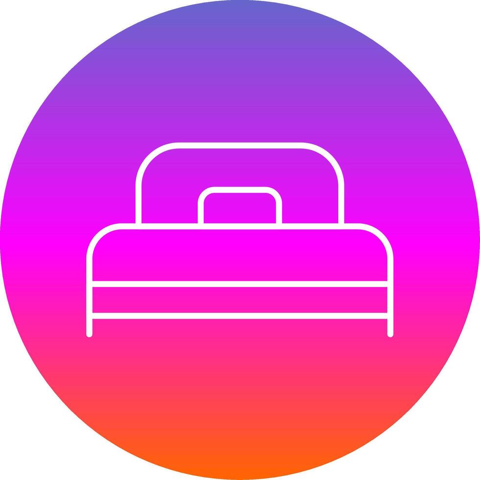Single Bed Line Gradient Circle Icon vector
