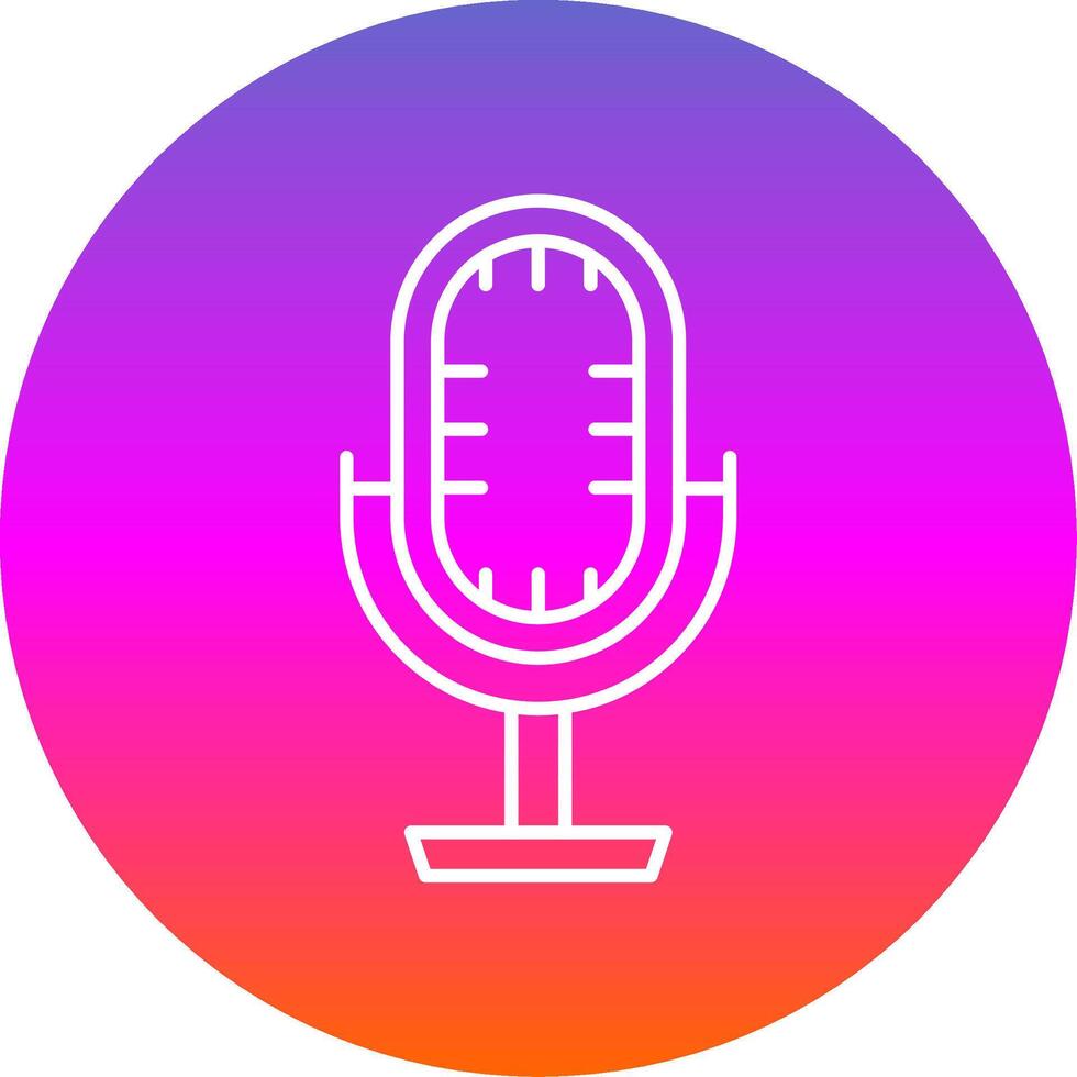 Studio Microphone Line Gradient Circle Icon vector