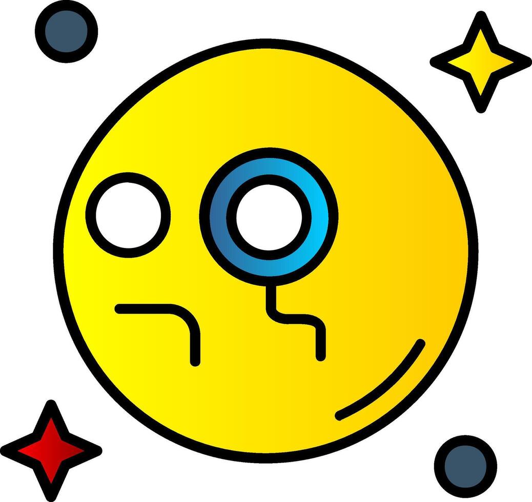 Monocle Filled Gradient Icon vector