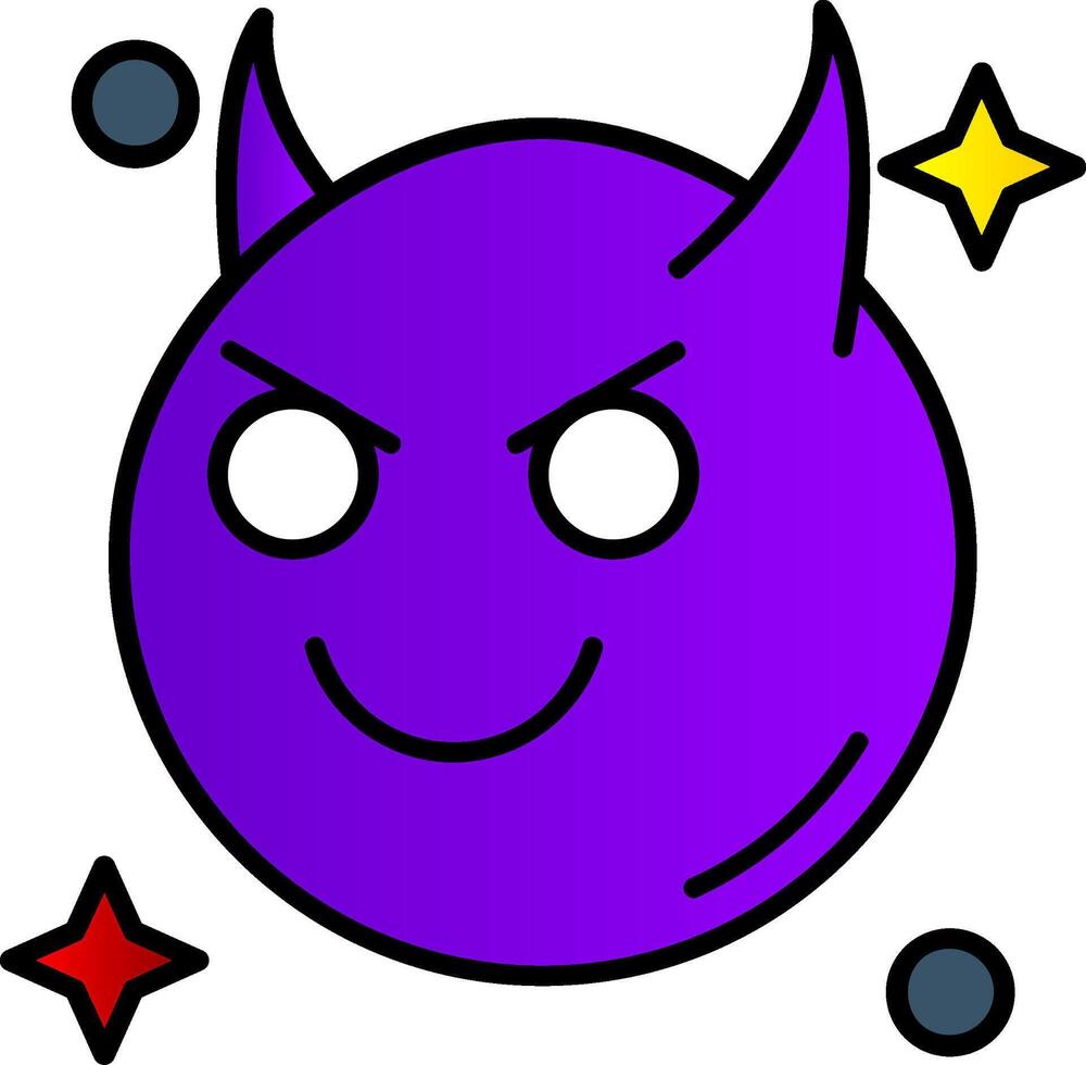Demon Filled Gradient Icon vector