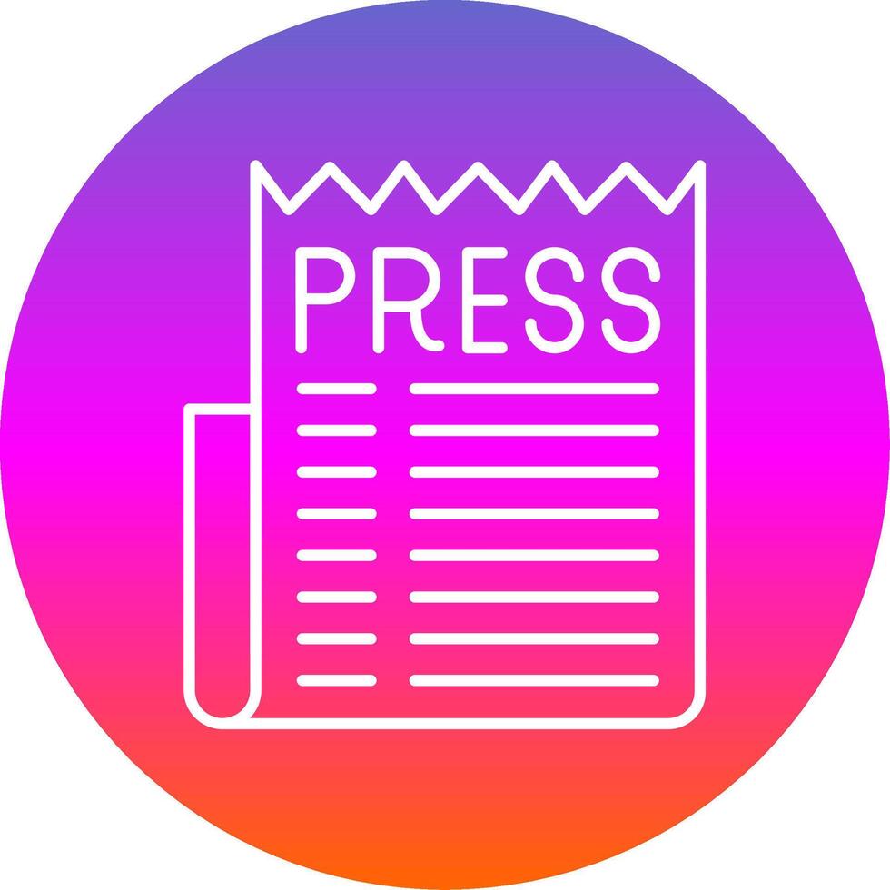 prensa lanzamiento línea degradado circulo icono vector