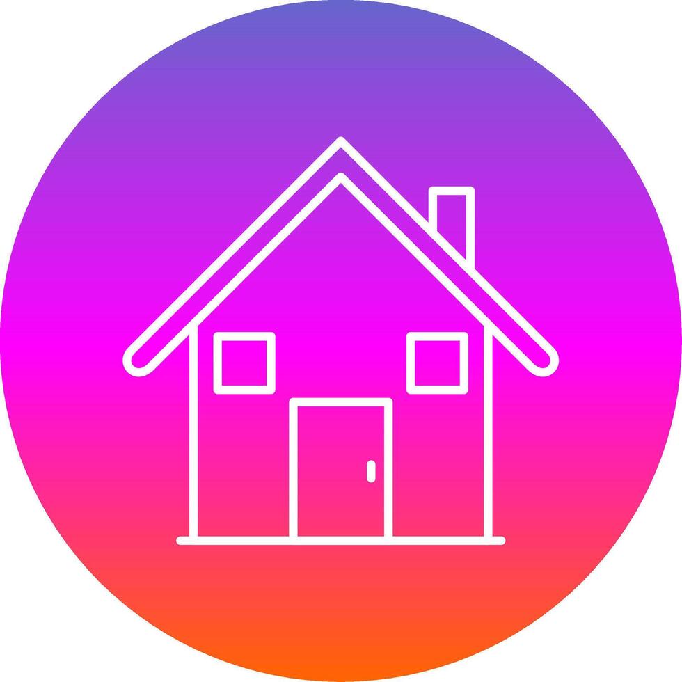 House Line Gradient Circle Icon vector