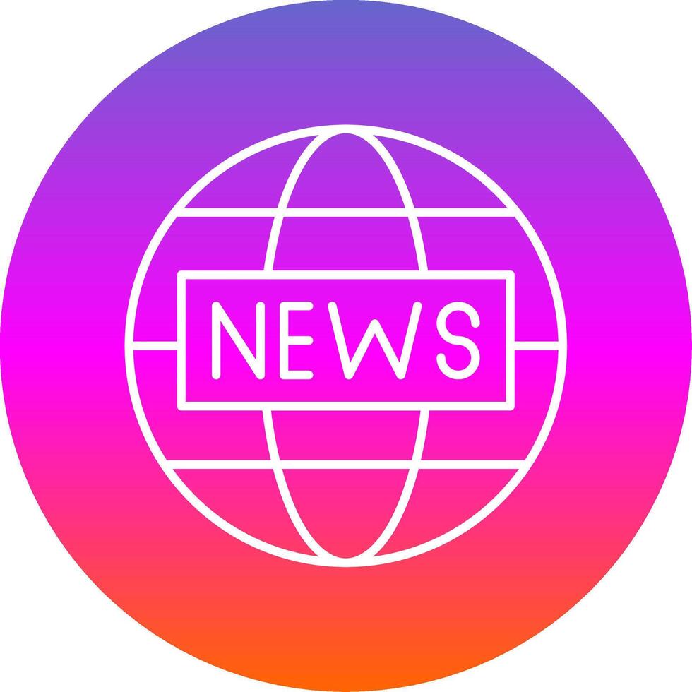 News Report Line Gradient Circle Icon vector