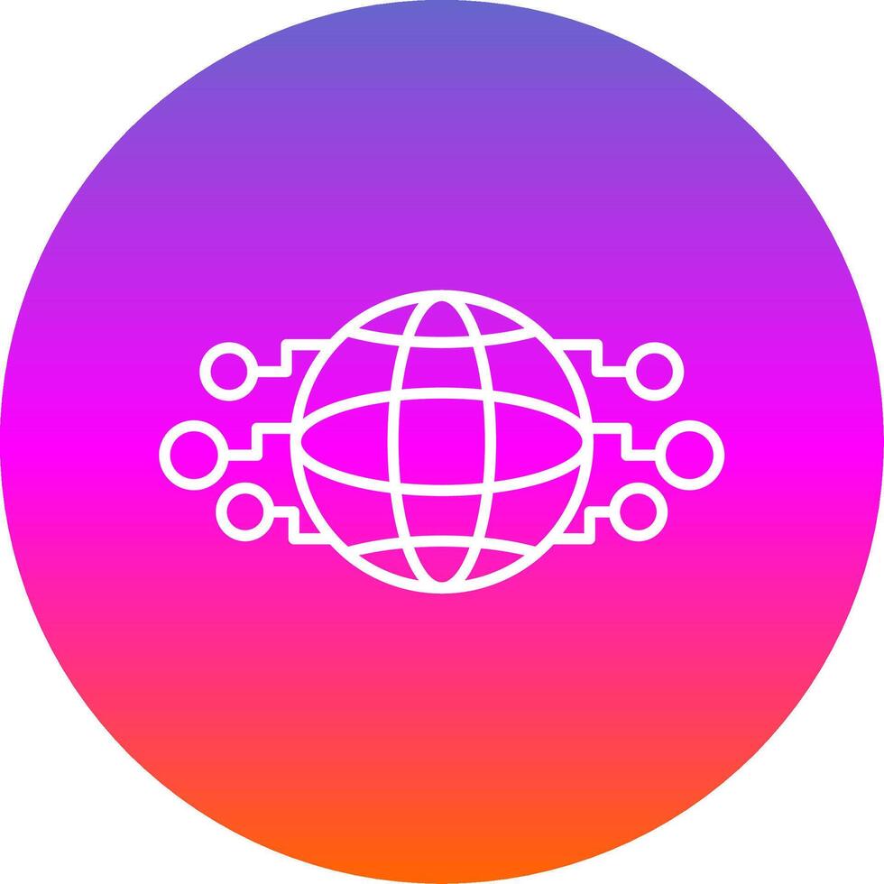 World Line Gradient Circle Icon vector