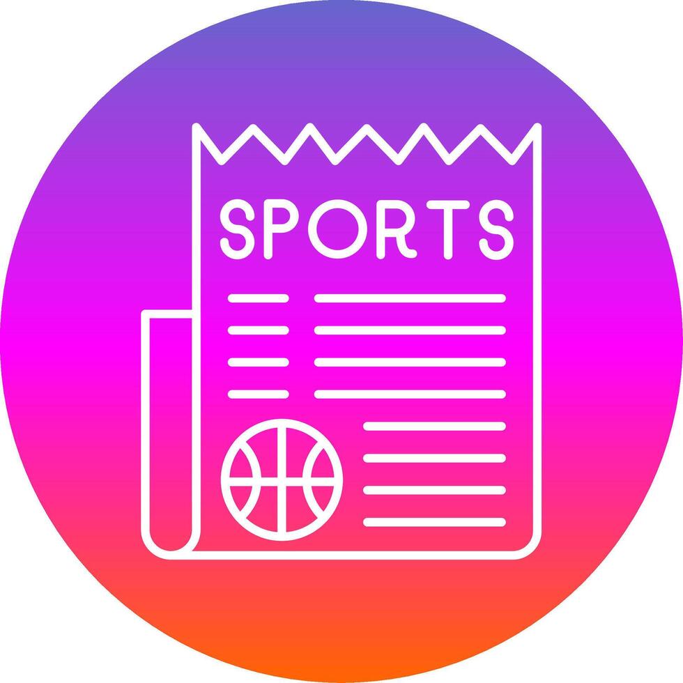 Deportes Noticias línea degradado circulo icono vector