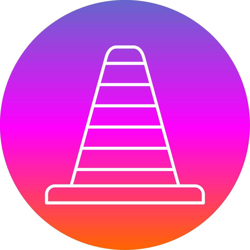 Traffic Cone Line Gradient Circle Icon vector