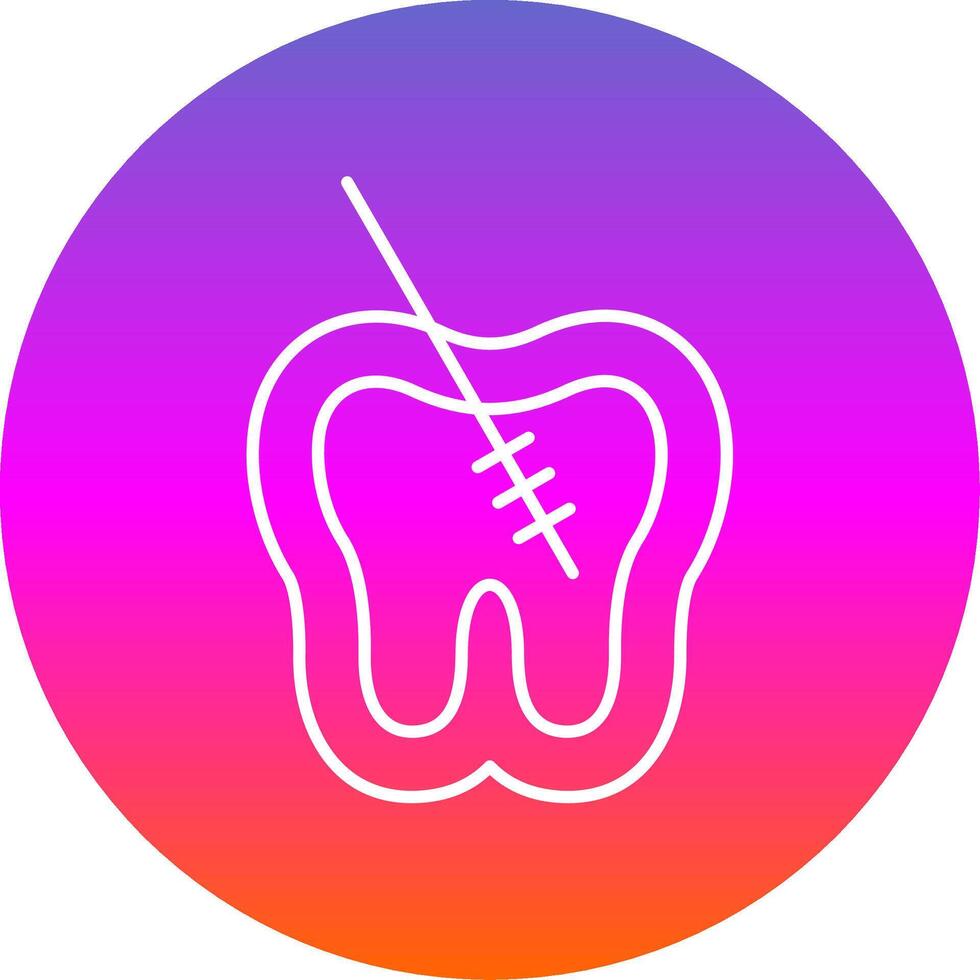 Root Canal Line Gradient Circle Icon vector