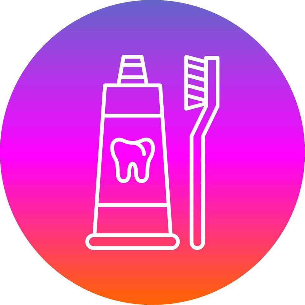 Toothpaste Line Gradient Circle Icon vector