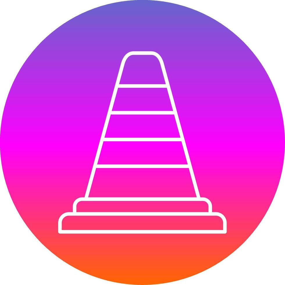Traffic Cone Line Gradient Circle Icon vector