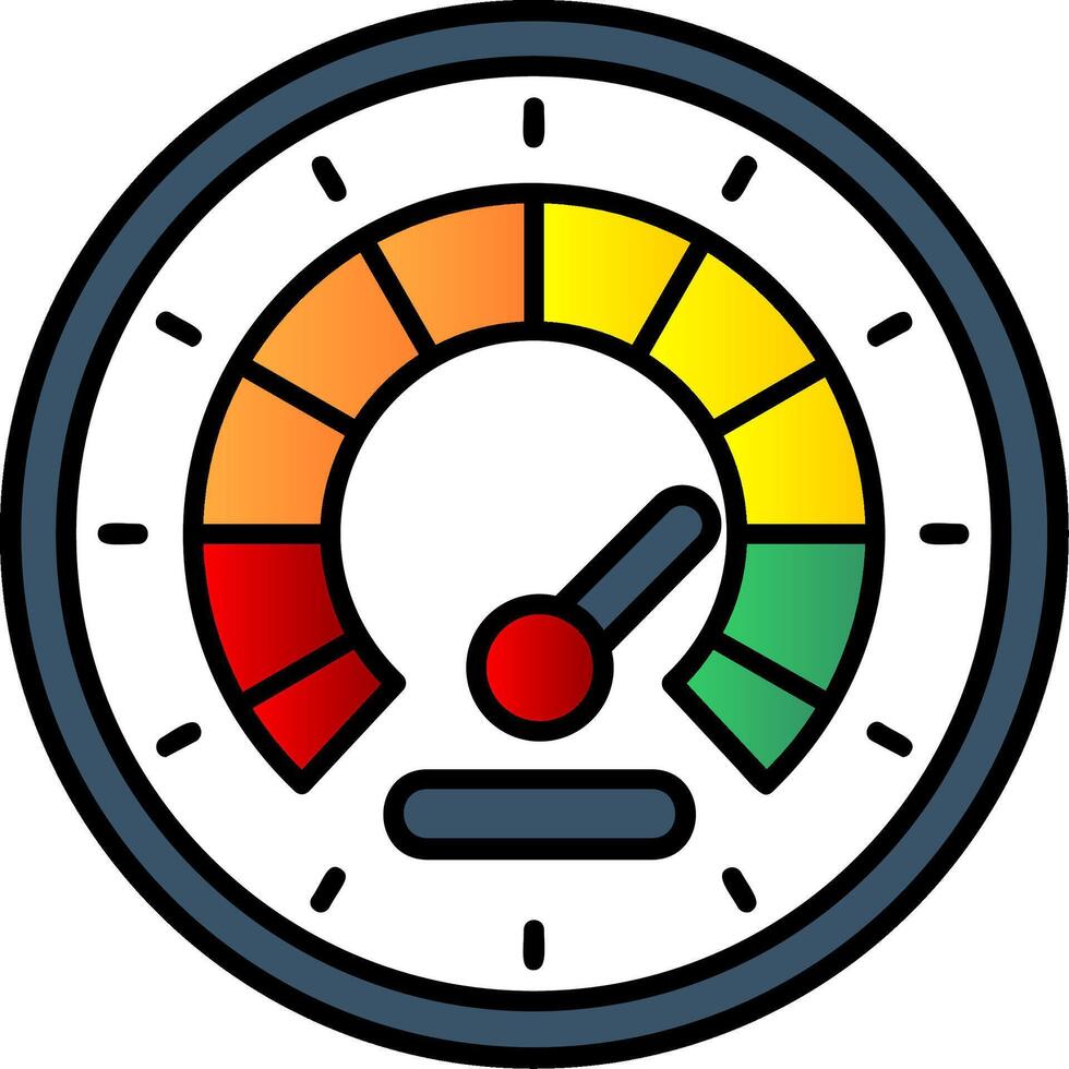 Speedometer Filled Gradient Icon vector